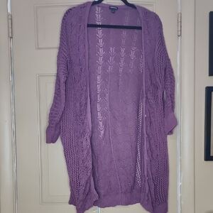 Torrid Purple Knit Cardigan Sweater